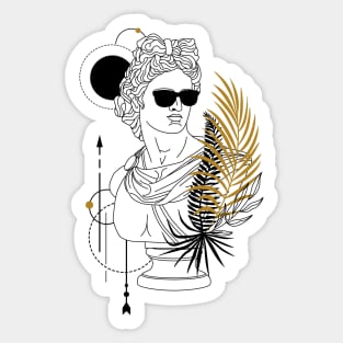 Apollo (Phoebus). Creative Illustration In Geometric And Line Art Style Sticker